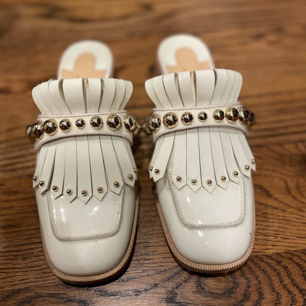 Christian Louboutin White Patent Mule Octavian 37
